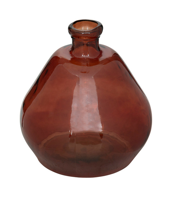Vase rond en verre recyclé rouge ambre d. 45 x h. 50 cm