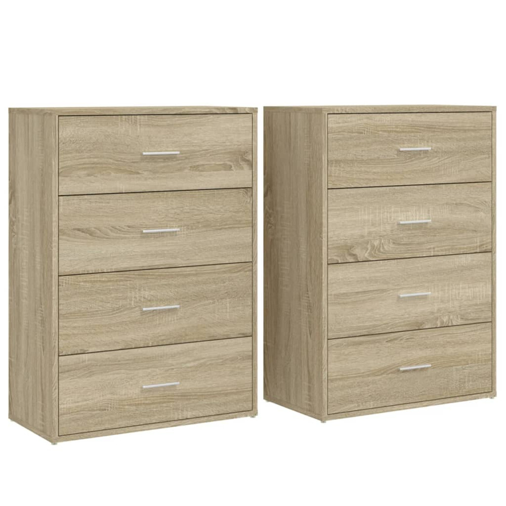 Buffets 2 pcs chêne sonoma 60x31x84 cm bois d'ingénierie