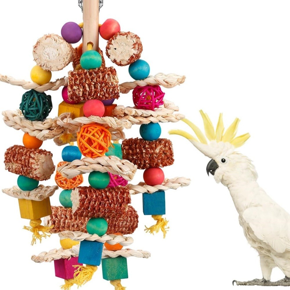 Jouet mâcher perroquet en maïs couleur