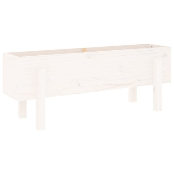 Lit surélevé de jardin blanc 101x30x38 cm bois de pin massif
