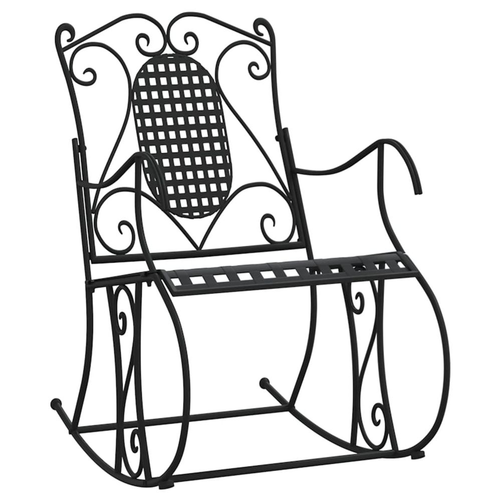 Banc à bascule 84 cm noir acier