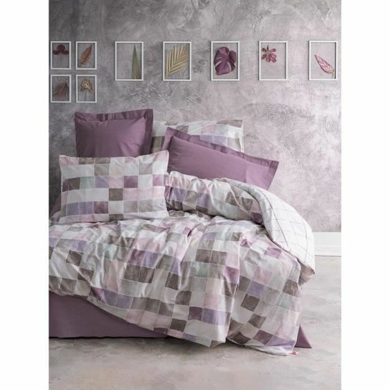 Parure de lit - housse de couette 220 x 240 + 2 taies d'oreiller 60 x 60 coton renforcé - rose