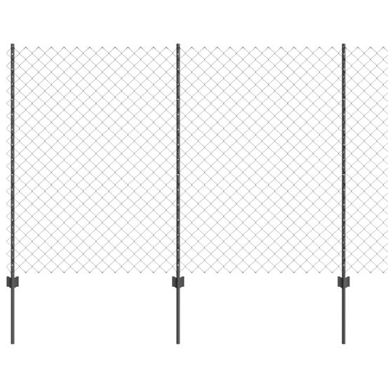 Clôture grillagée avec poteau 10 x 1,5 m acier recouvert de pvc