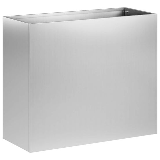 Cache-pot de jardin argenté 50 x 20 x 40 cm acier galvanisé