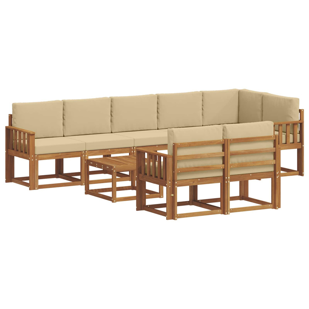 Ensemble de canapés d'extérieur 9 pcs naturel et beige