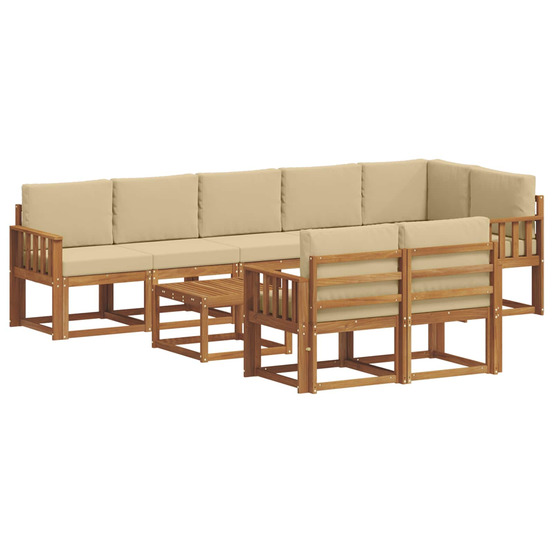 Ensemble de canapés d'extérieur 9 pcs naturel et beige