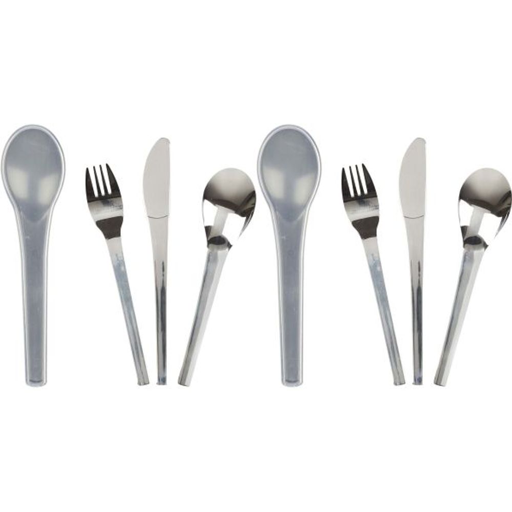 Couverts à emporter tout en un acier inoxydable (lot de 2) gris
