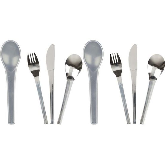 Couverts à emporter tout en un acier inoxydable (lot de 2) gris