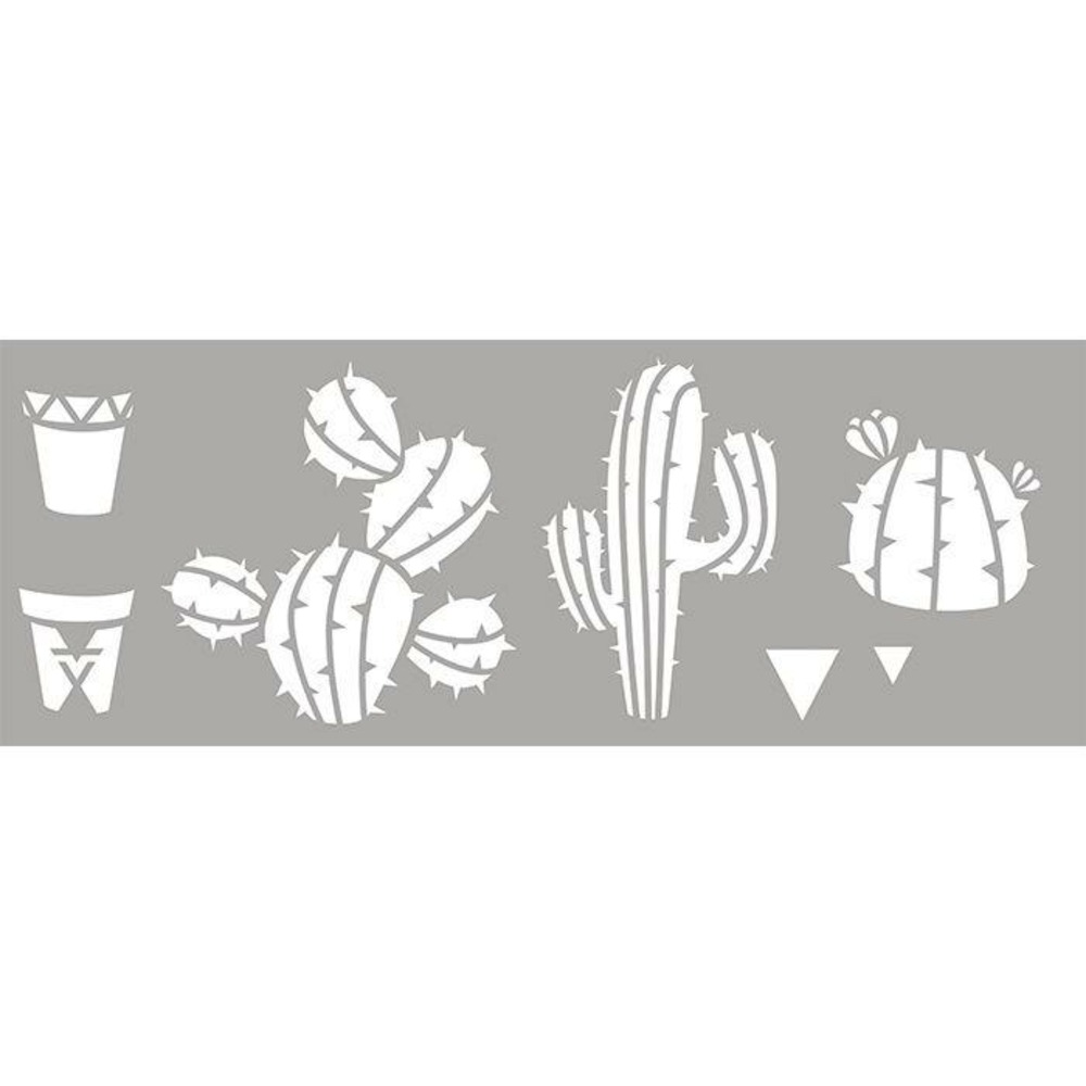 Pochoir 15 x 40 cm - cactus