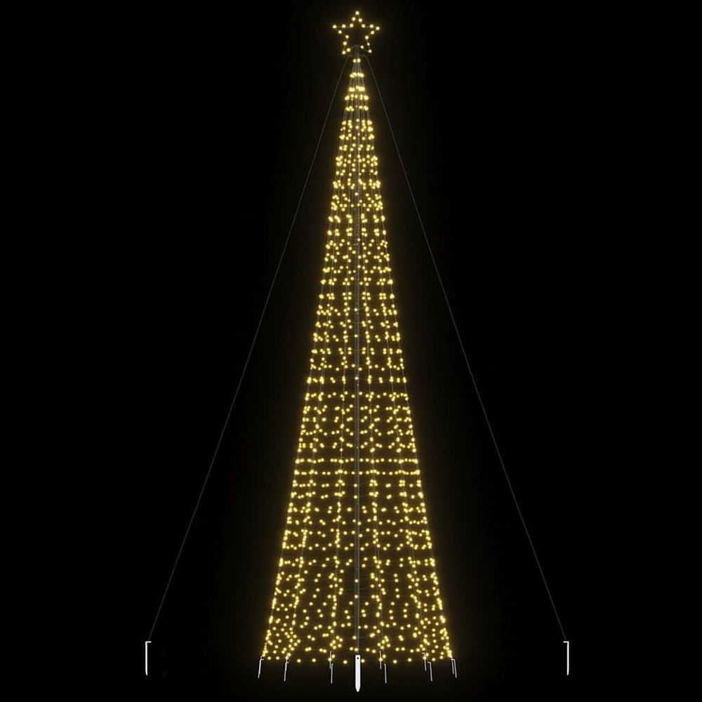 Sapin de noël géant lumineux led 8 modes jardin blanc chaud 500 cm