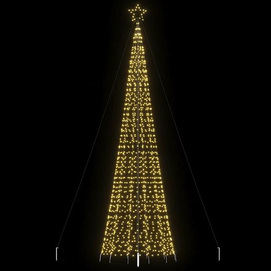 Sapin de noël géant lumineux led 8 modes jardin blanc chaud 500 cm