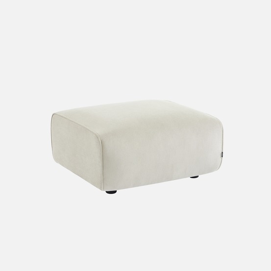 Pouf, module pour canapé, repose-pieds pour canapé 2 places en velours côtelé, l 76 x p 70 x h 41cm - wallas