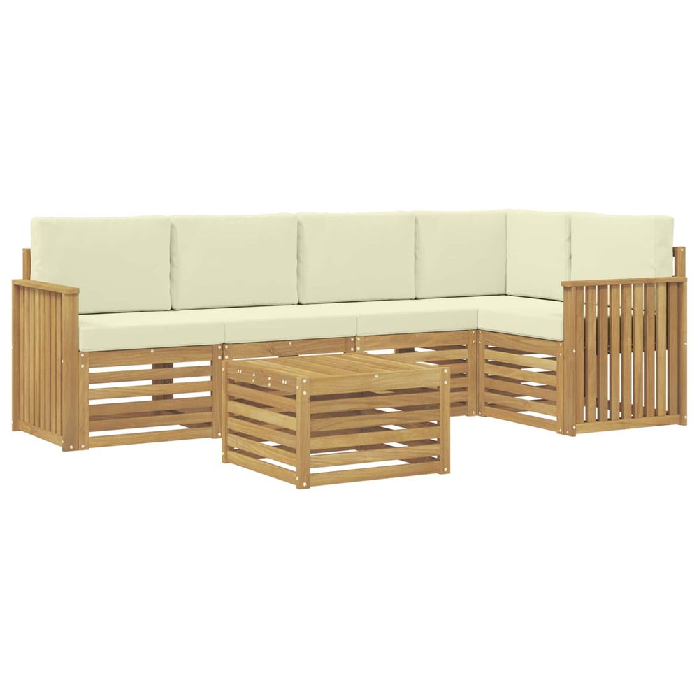 Ensemble de canapés d'extérieur 6 pc blanc et crème polyester