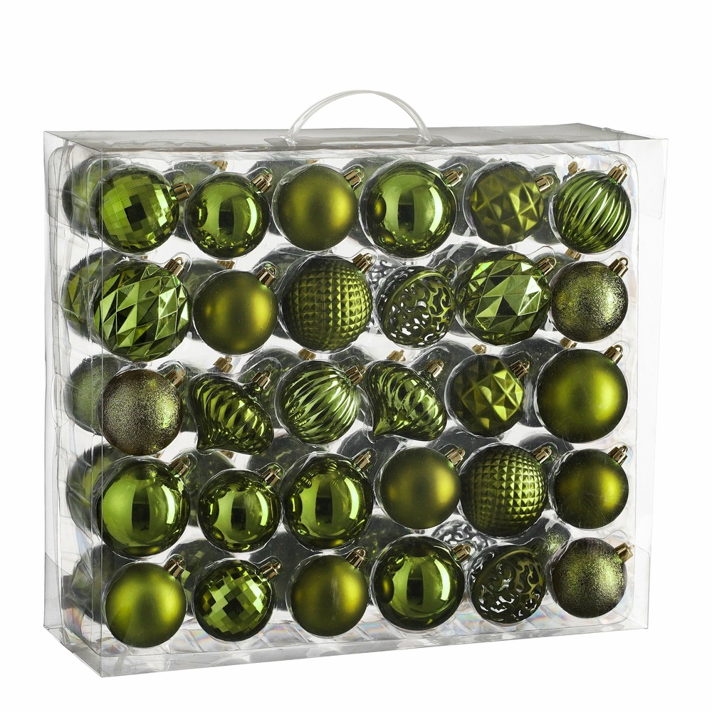 House of seasons - boules de noël incassable vert foncé - 60 pièces