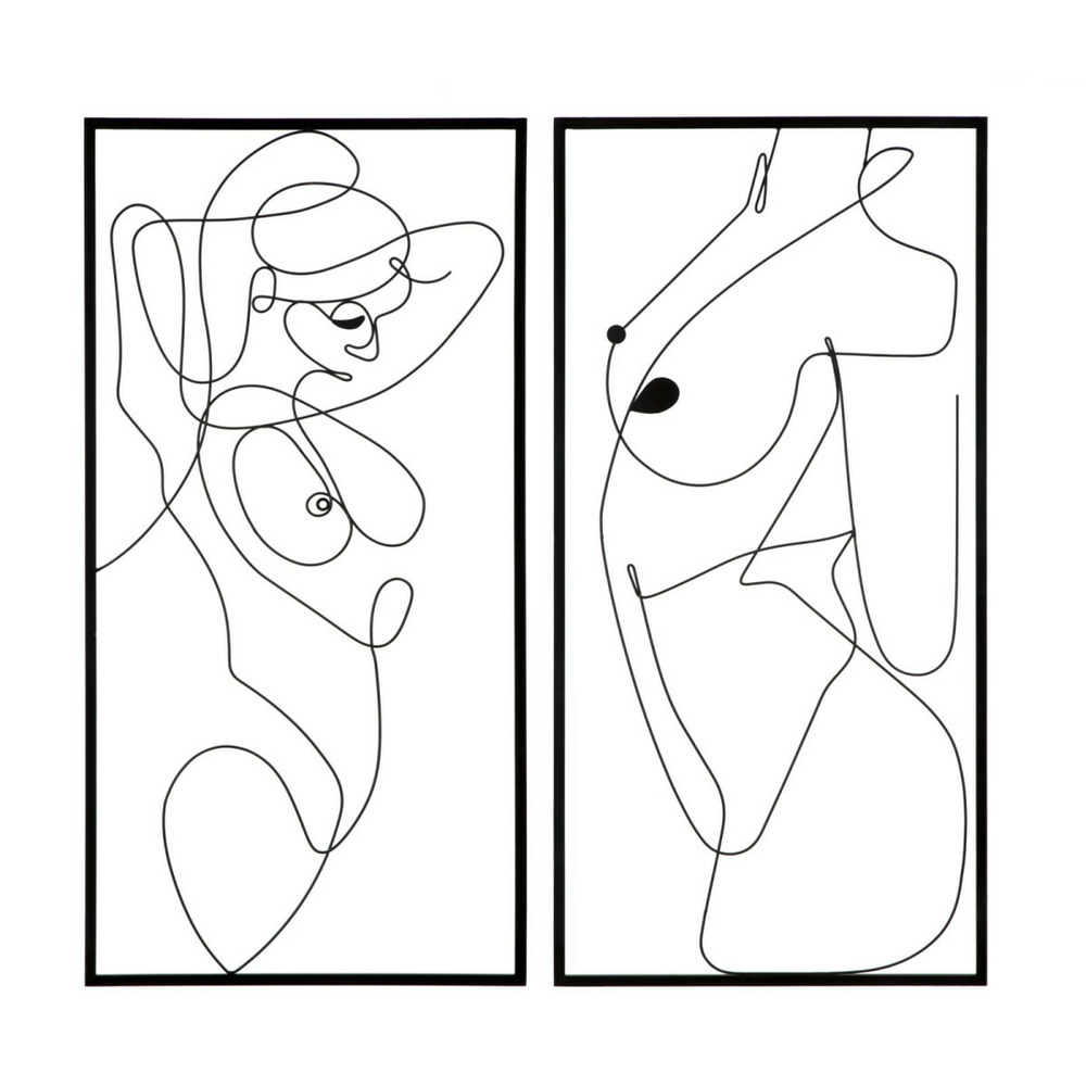 Lot de 2 décorations murales en métal 