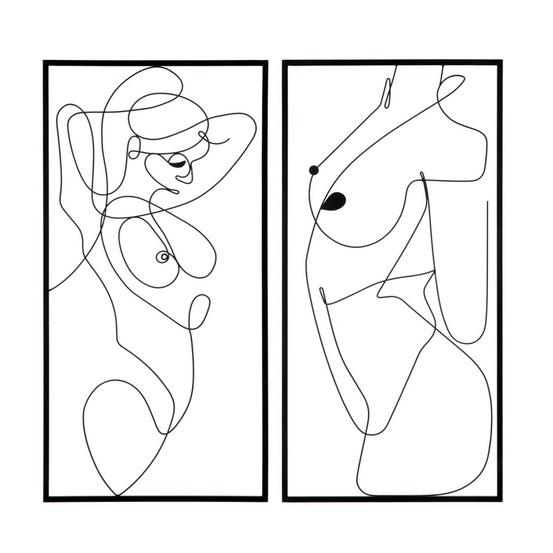 Lot de 2 décorations murales en métal