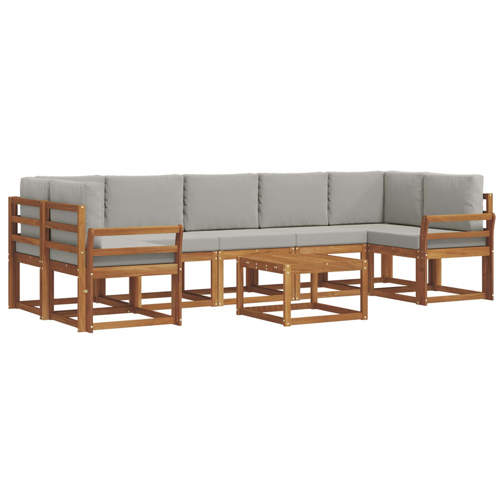 Ensemble de canapés d'extérieur 8 pcs gris naturel et clair