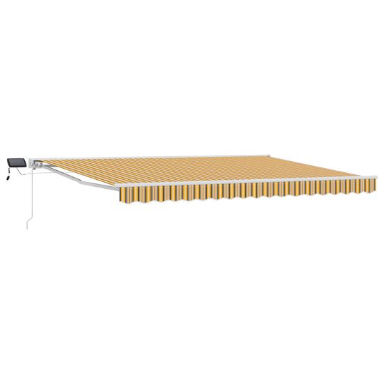 Cadre de store manuel avec leds jaune, gris et blanc 5 × 3,5 m