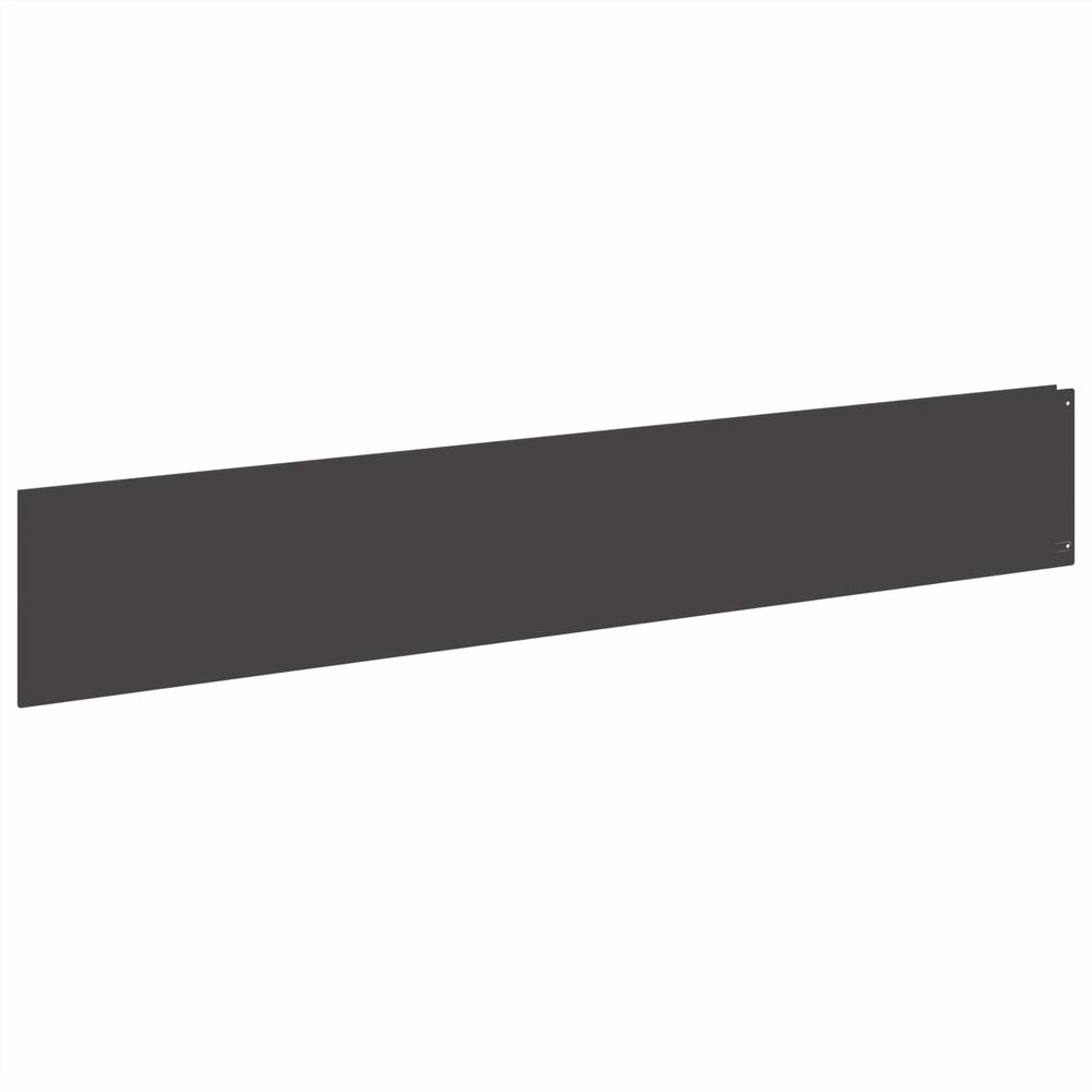 Bordure de pelouse 10 pc 100 x 18 cm acier noir