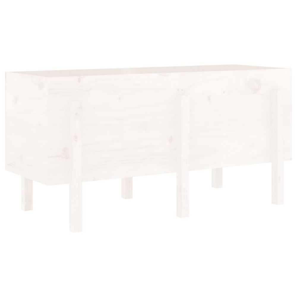 Lit surélevé de jardin blanc 121x50x57 cm bois de pin massif
