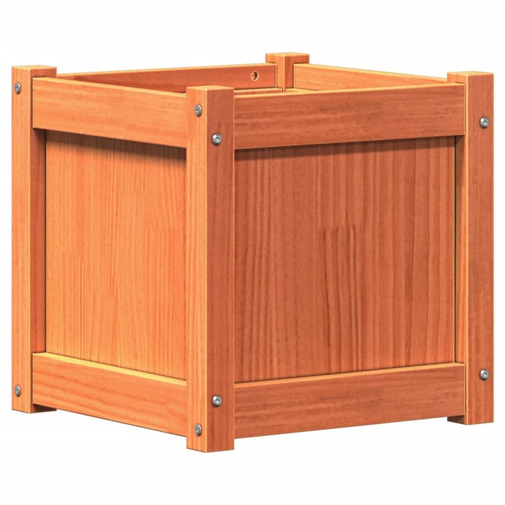 Jardinière d'extérieur cire marron 40x40x40 cm bois de pin massif