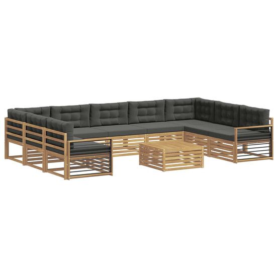 Ensemble de canapés d'extérieur 10 pc blanc et anthracite