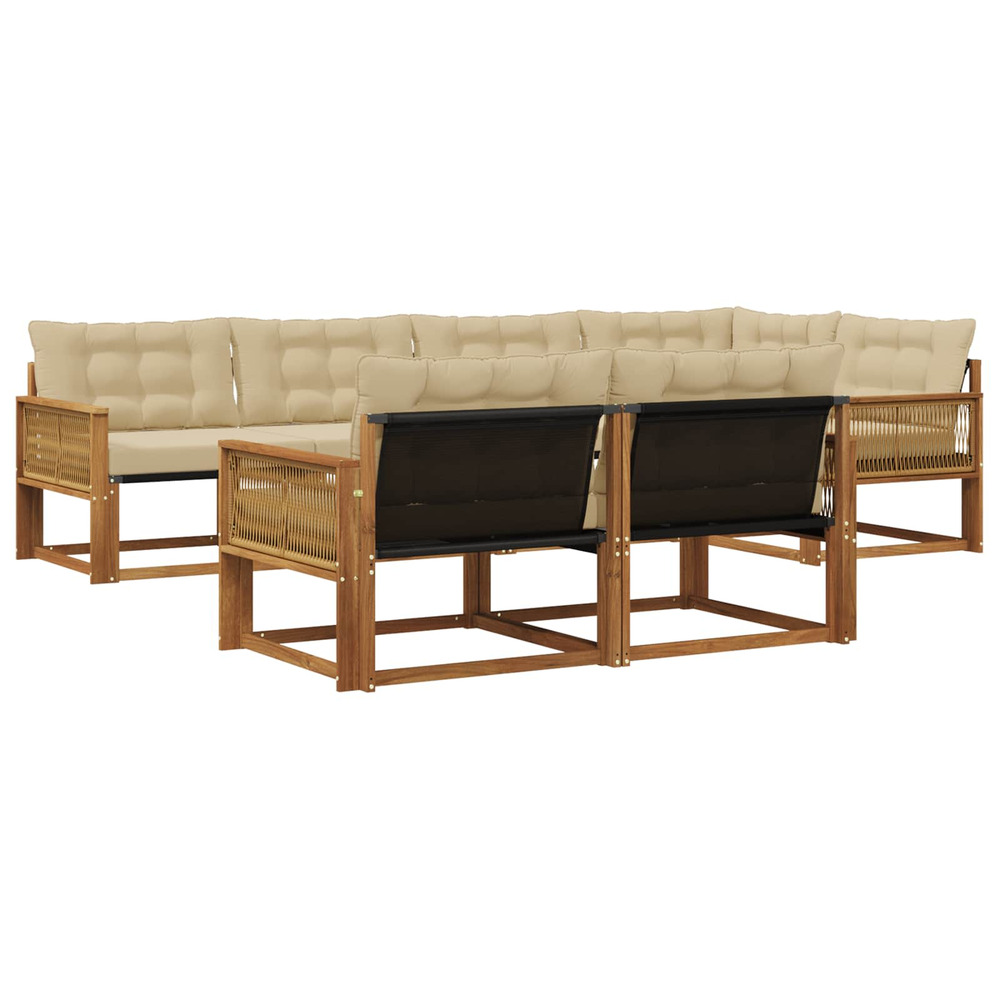 Ensemble de canapés d'extérieur 7 pcs naturel et beige