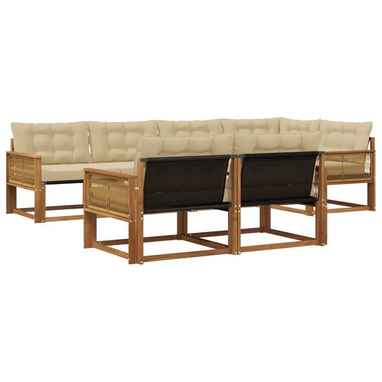 Ensemble de canapés d'extérieur 7 pc naturel et beige