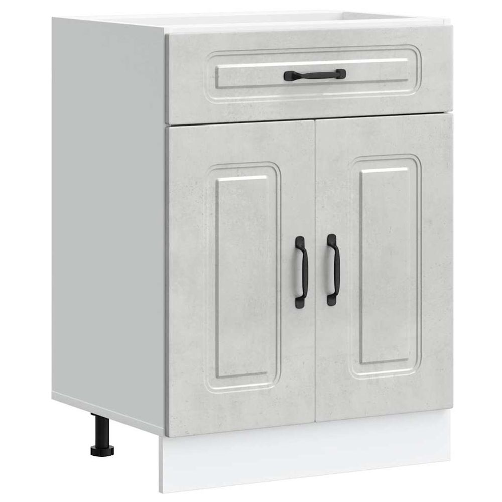 Armoire de cuisine kalmar gris béton bois d'ingénierie