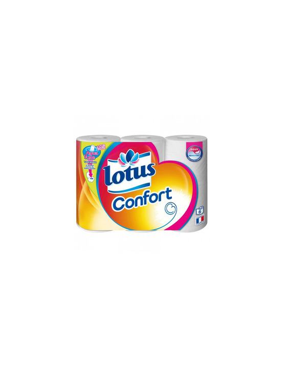 Papier toilette lotus confort x6 douceur et résistance optimales - mister magic