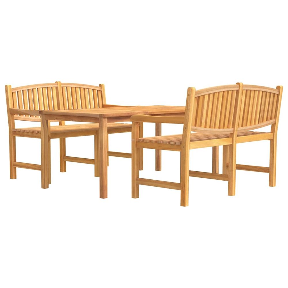 Ensemble à manger de jardin 3 pcs bois de teck massif