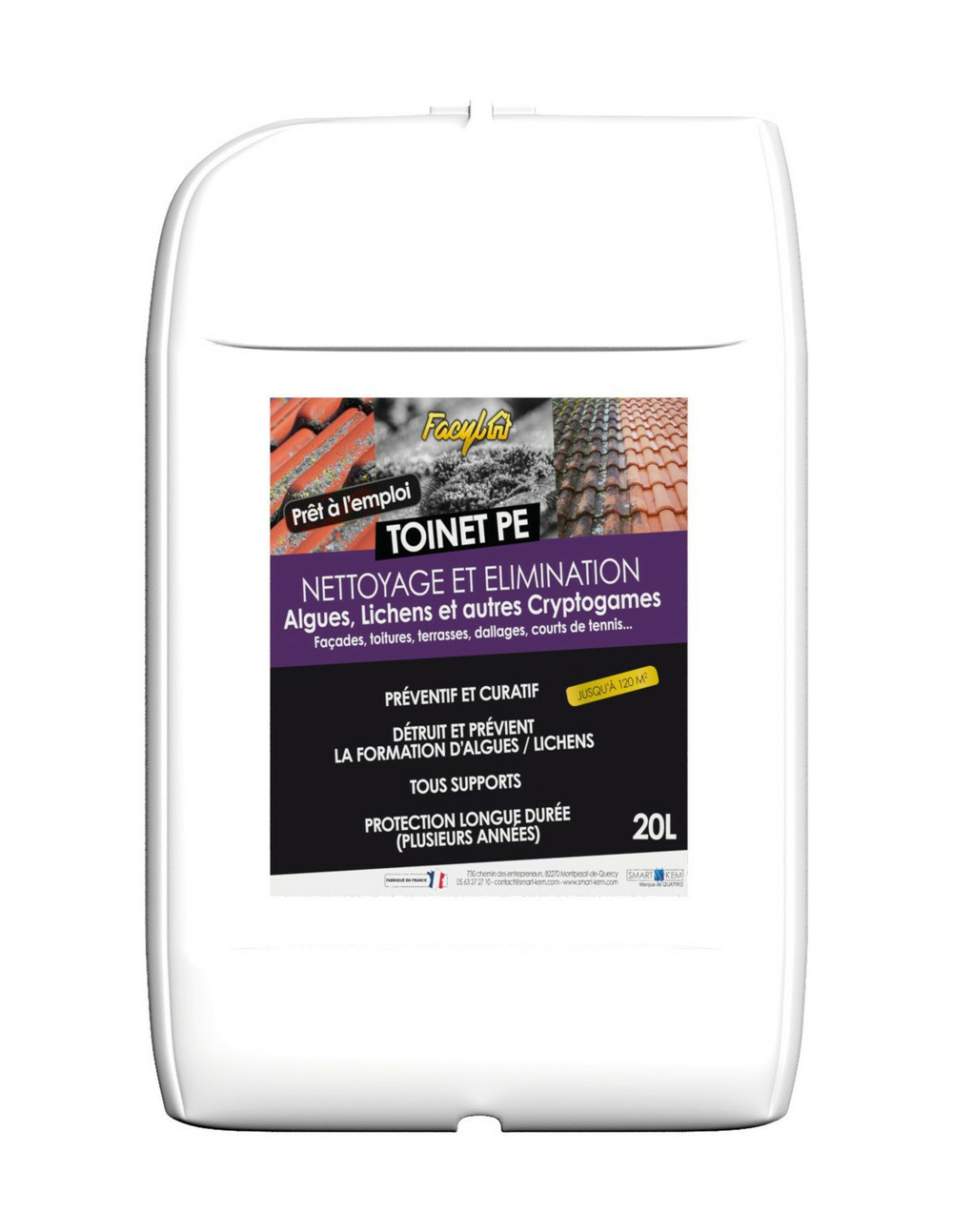 Nettoyant et traitement des toitures et facade toinet pe bidon 20 l