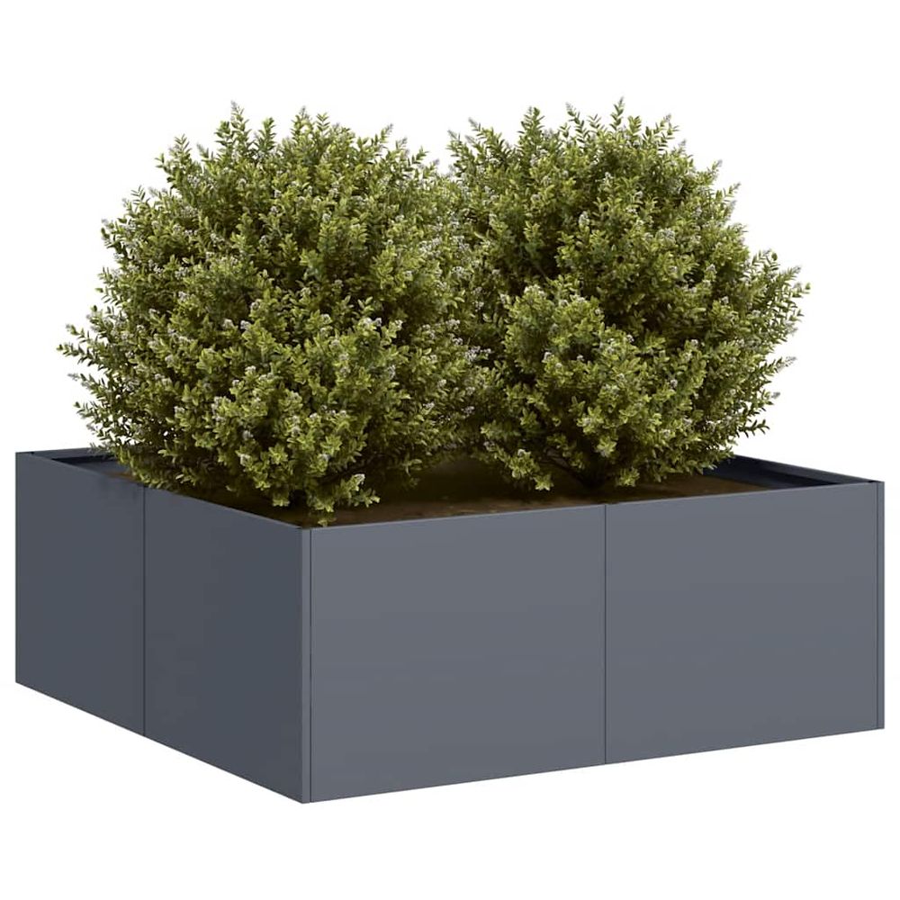 Potager carré surélevé acier anthracite pour jardin contemporain 80cm