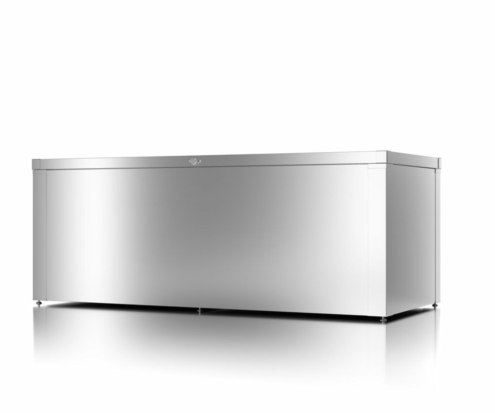 Coffre de rangement polyvalent - taille l - argent métallisé - 179x76,5x68,2 - acier