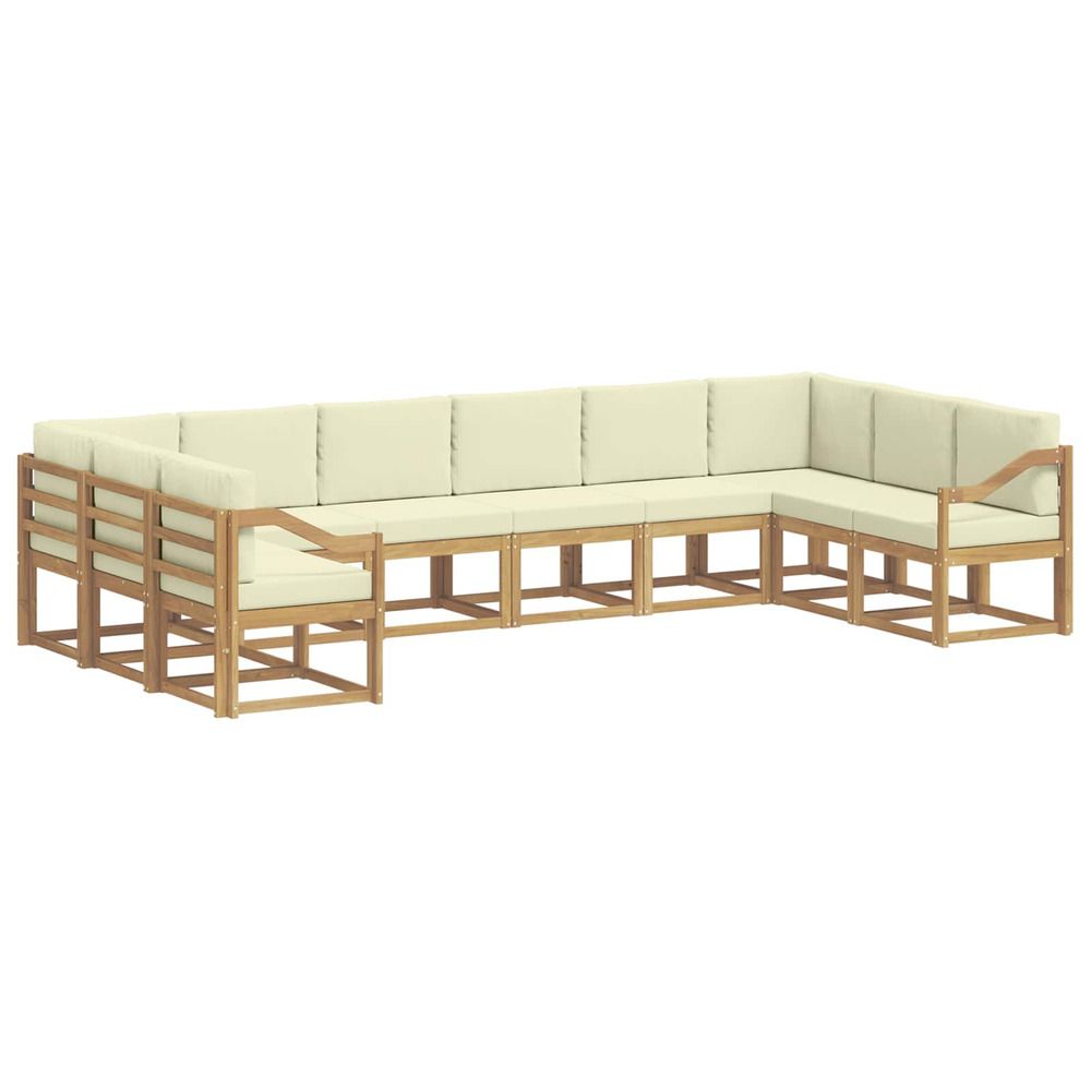 Ensemble de canapés d'extérieur 10 pc blanc et crème