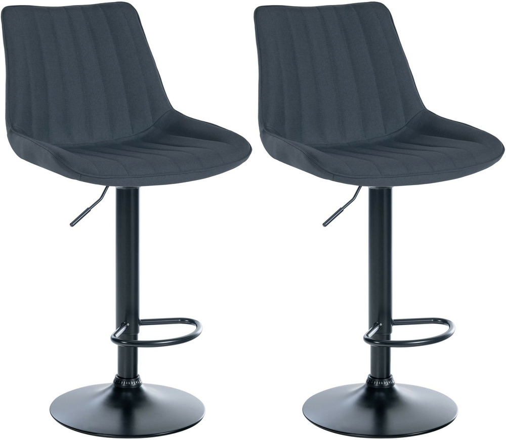 Lot de 2 tabourets de bar toni tissu noir