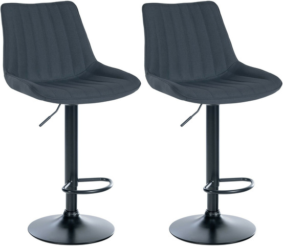 Lot de 2 tabourets de bar toni tissu noir