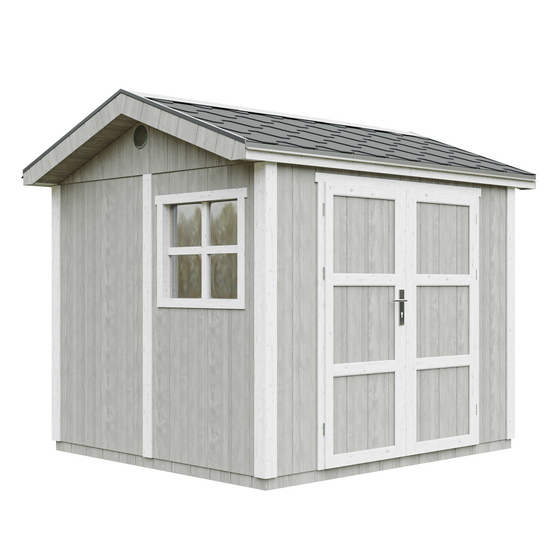 Abri de jardin qualité premium 5,9 m² - h252x250x294 cm - construction de panneaux lp smartside - timbela m913a-tundra grey