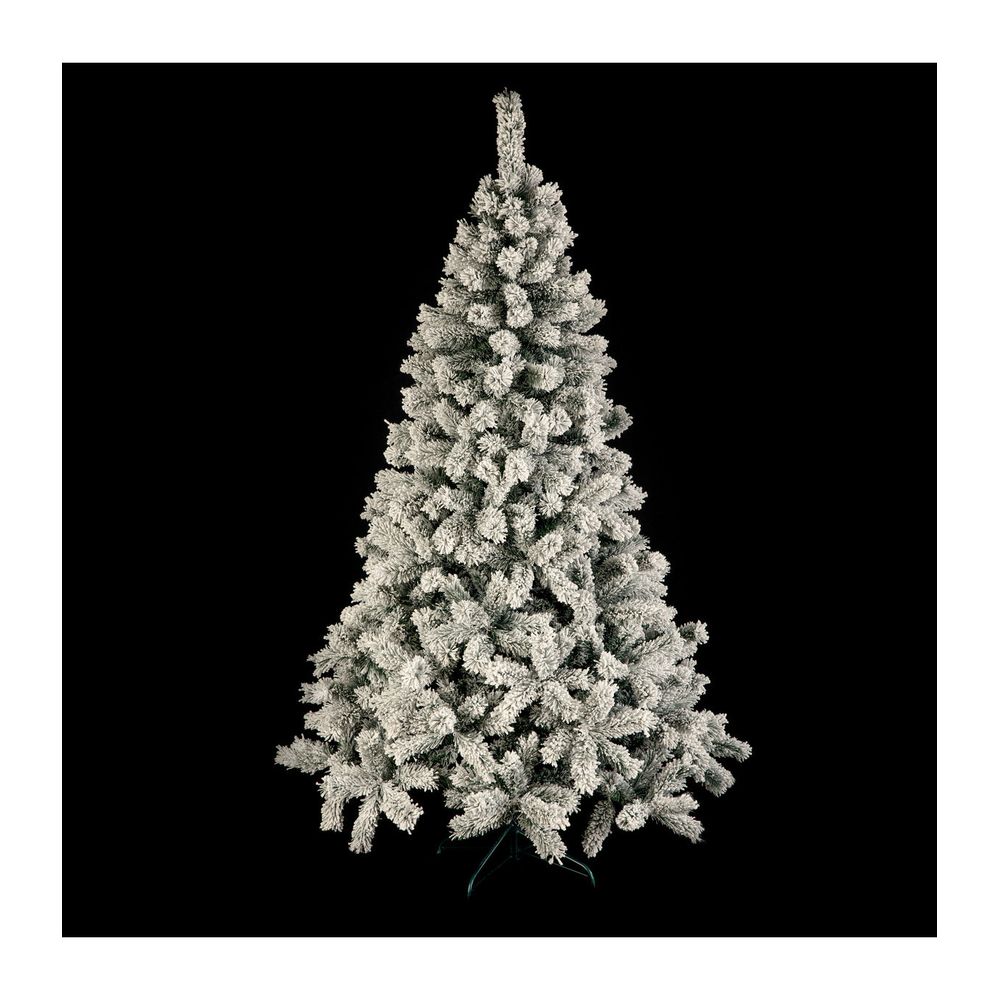 Sapin de noël artificiel vert floqué enneigé qualité premium h 180 cm
