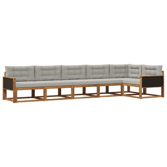 Ensemble de canapés d'extérieur 6 pc naturel et gris clair