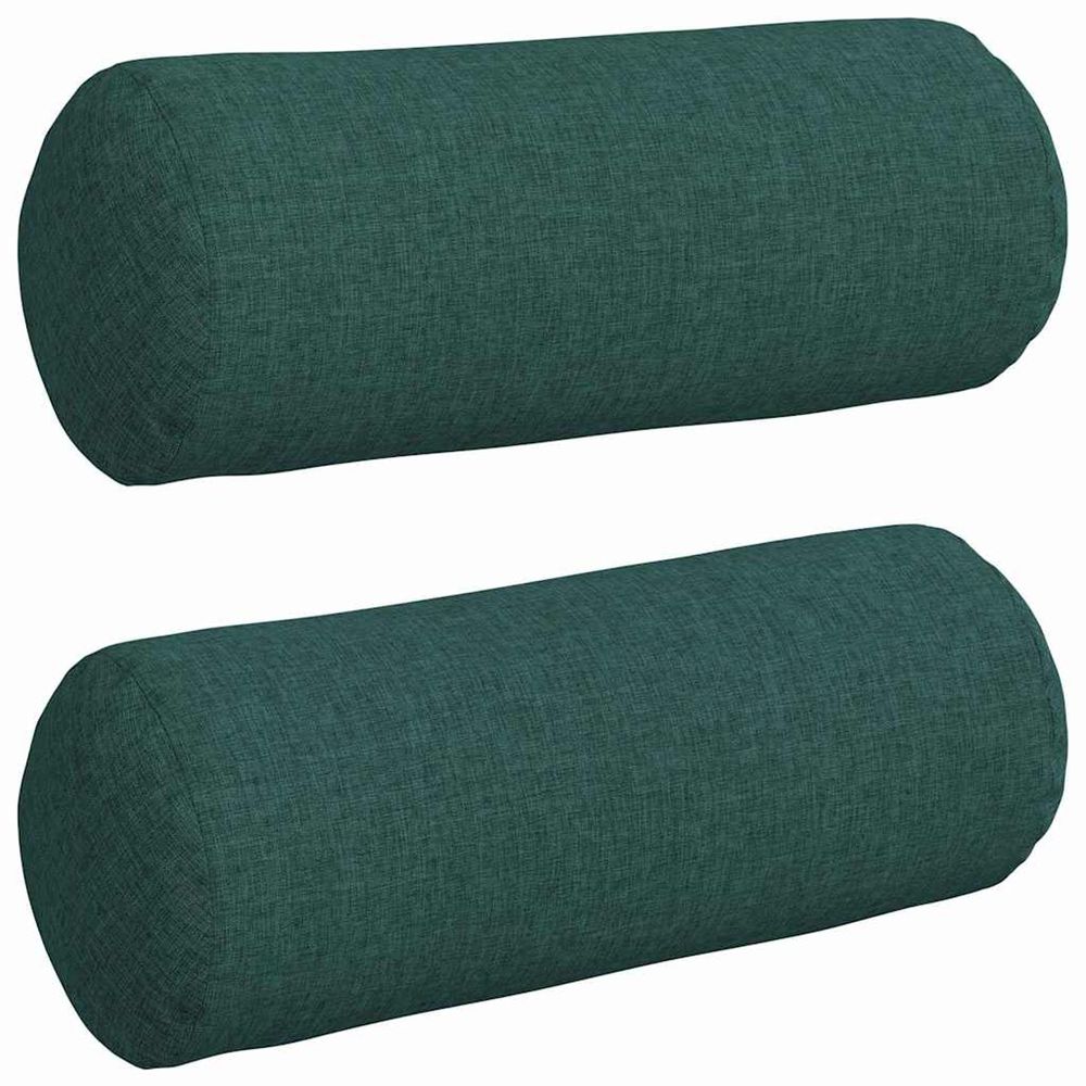 Coussins d'accent 2 pc tissu vert foncé ø 15 x 40 cm