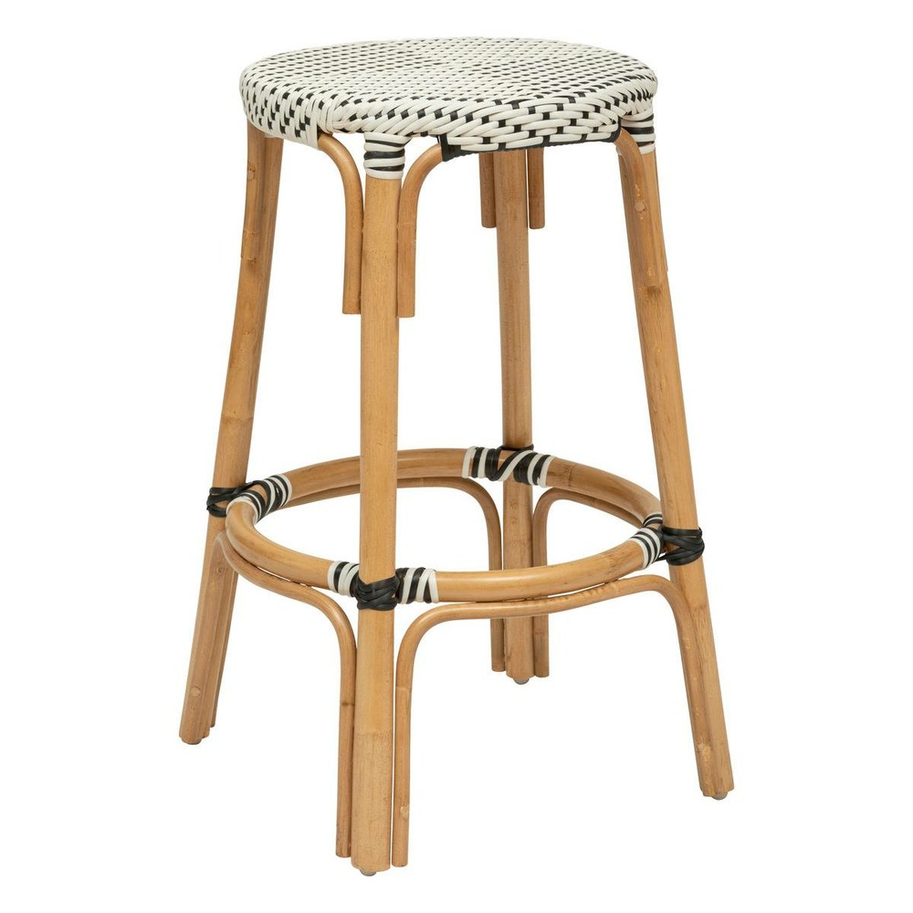 Tabouret de bar trecia en rotin 40x40cm blanc