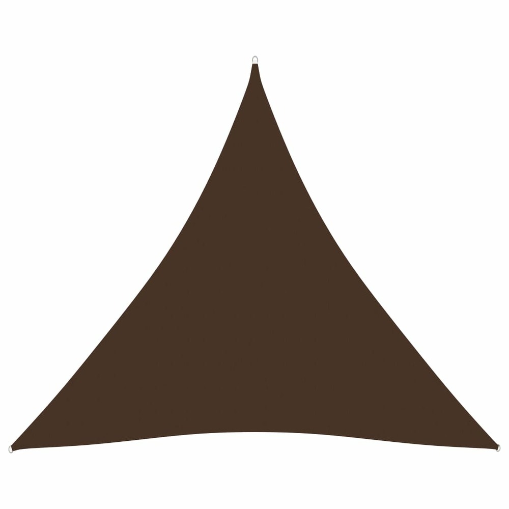 Voile toile d'ombrage parasol tissu oxford triangulaire 5 x 5 x 5 m marron