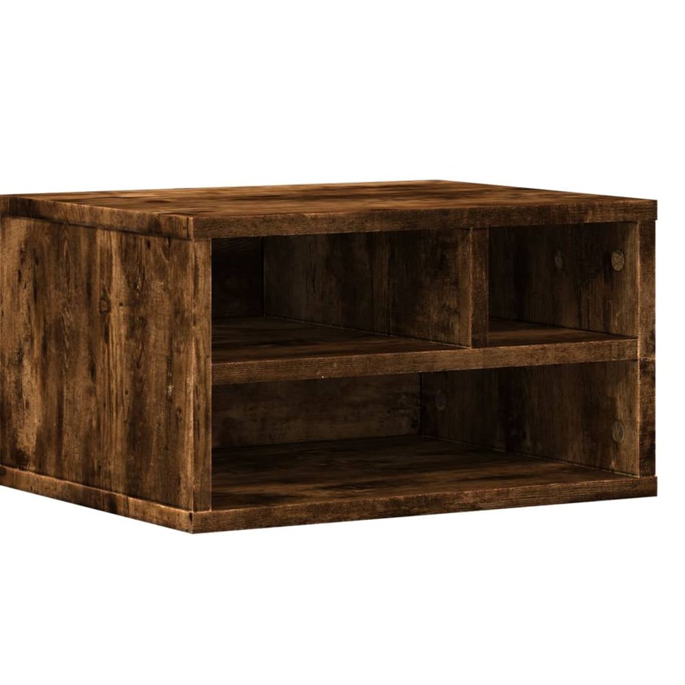 Support d'imprimante chêne fumé 40x32x22,5 cm bois d'ingénierie