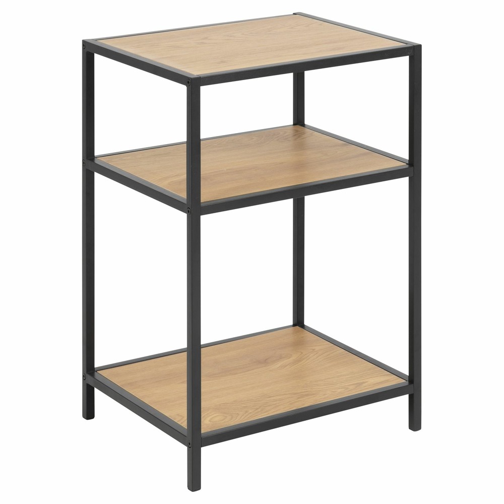 Table de chevet ou d'appoint 2 étagères en mdf et métal