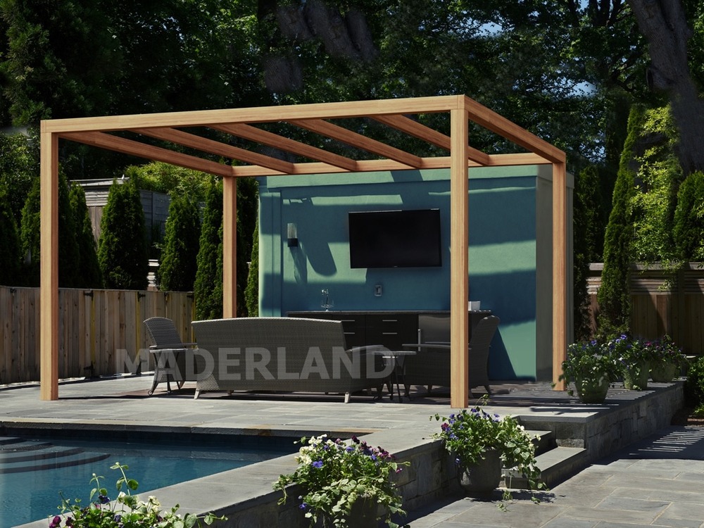 Pergola en bois autoportante - modèle santander - 600 x 300 cm