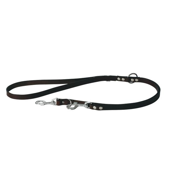 Martin sellier - laisse pour chiens multi-positions en cuir martin sellier - laisse 3 positions pour 2 chiens