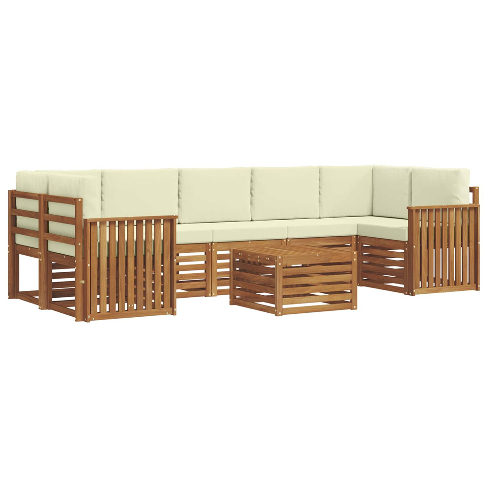 Ensembles de canapés avec coussin 8 pcs naturel et crème