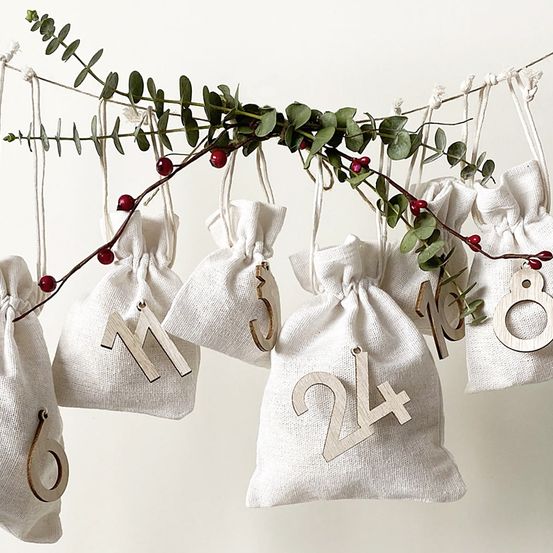 Chiffres en bois pour calendrier de l'avent
