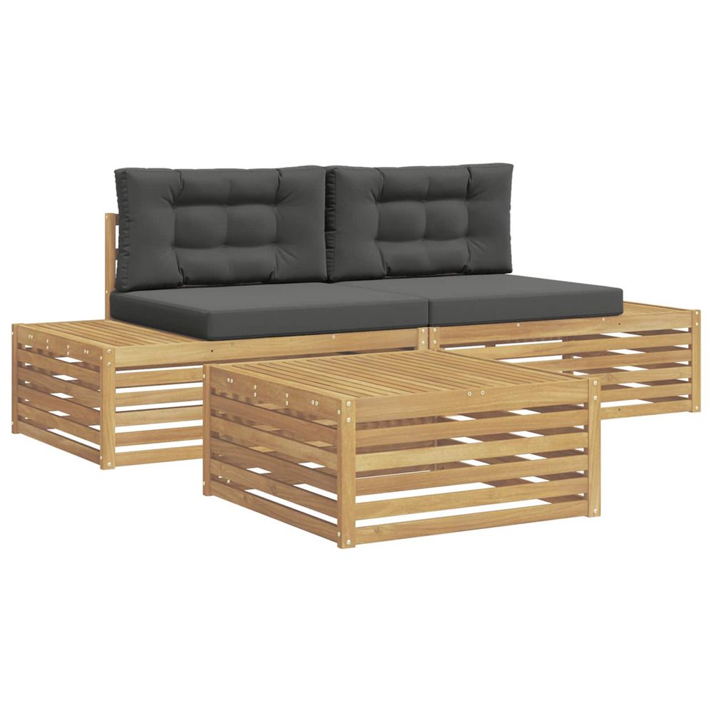 4 pc ensemble de canapés d'extérieur polyester blanc